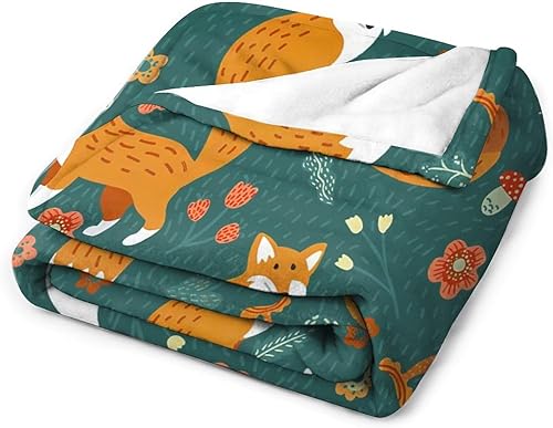 Miniatura 6 de Manta de zorro para niñas, mujeres, manta de zorros para niños y adultos, manta de forro polar suave, cálida y acogedora para sofá, cama, 40 x 50