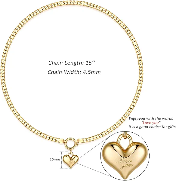 NUZON Sunburst Heart / 2-Tone Interlocking/CZ Evil Eye/Single Pearl/Love Heart Pendant Necklace for Women 18K Gold Chain Necklace Protection Prayer Faith Jewelry