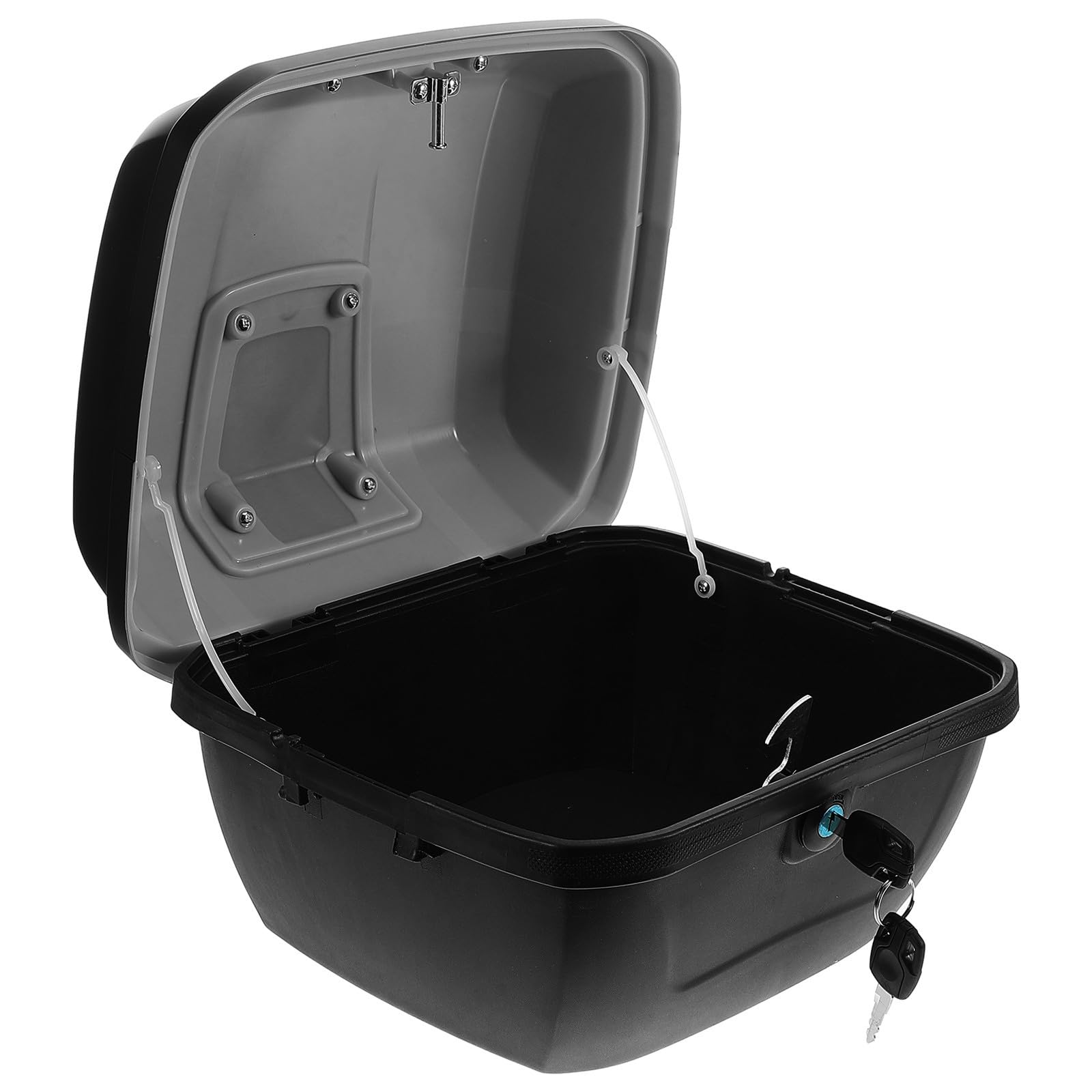 FRCOLOR Caja Trasera para Motocicleta con Tapa y Cierre Negro