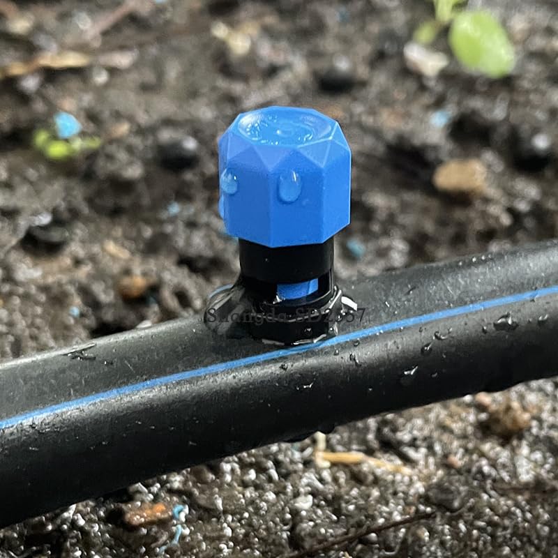 500 Pack Drip Irrigation Plastic Big Flux 0-260L Agricultural Adjustable Water Dripper,180 Degree Full Circle Pattern Water Flow Drip Emitter Micro Drip Irrigation Sprinklers for Home Garden Lawn