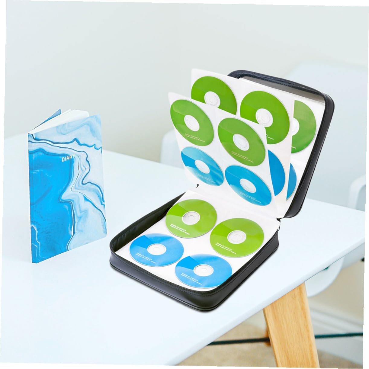 Custodia Rigida Porta CD e Dvd Capacità 160 Dischi Organizer Rivestimento Interno Non Tessuto Maniglia Portatile per Trasporto Facile Protezione Anti-Graffi e Antiurto per
