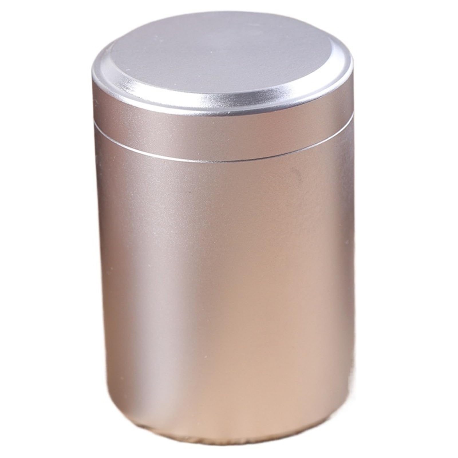 FDBTYJN Tea Caddy Mini Metal Box Storage Aluminum Tea Can Travel Portable Jar Sugar Coffee Caddy(Silver)