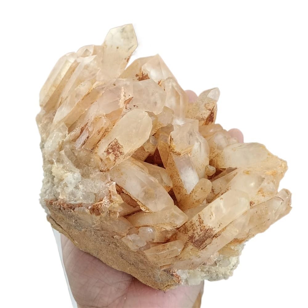 LLBOGRGGN Stone Yellowish Crystal Clusters Quartz Specimens Home Office Decorative(Size:1.5-1.8kg)