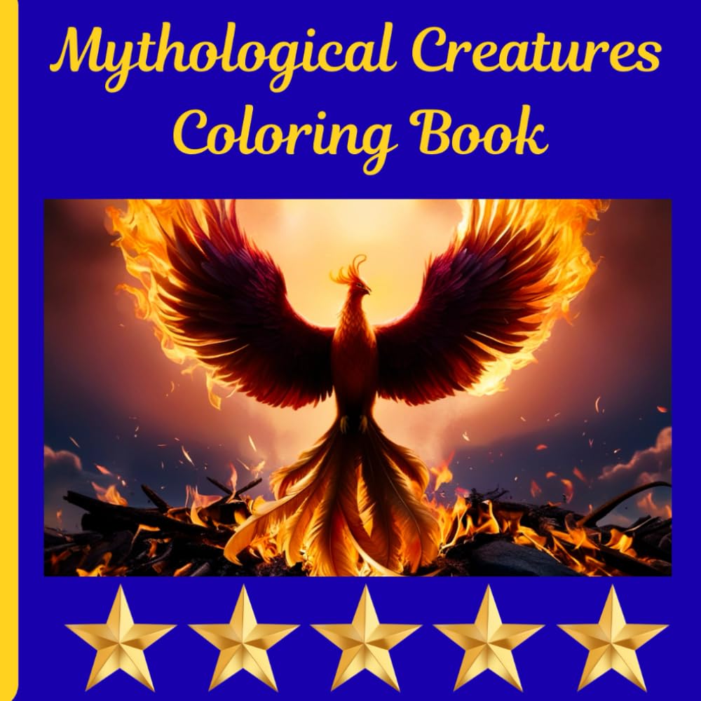 Mythological Creatures Coloring Book: Back to Basics where you can have fun drawing 35 different mythological creatures. Ages 6 and up.