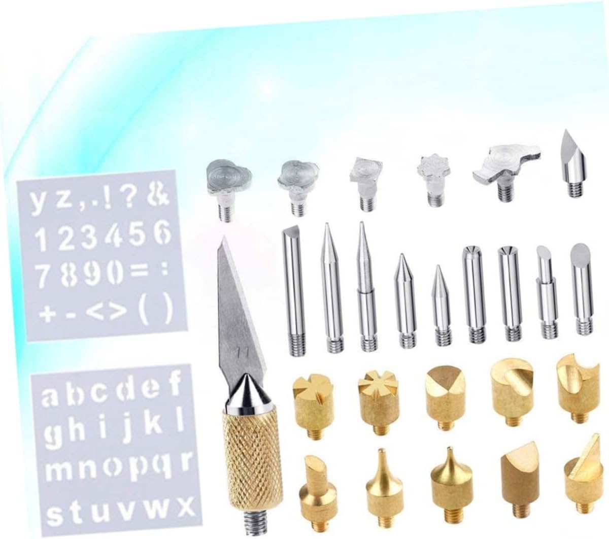 KOCKSHION 28pcs Wood Burning Tool Kit Soldering Tips for Arts and Crafts Pyrography Pen Set for Beginners and Adults for DIY Projects and Embossing