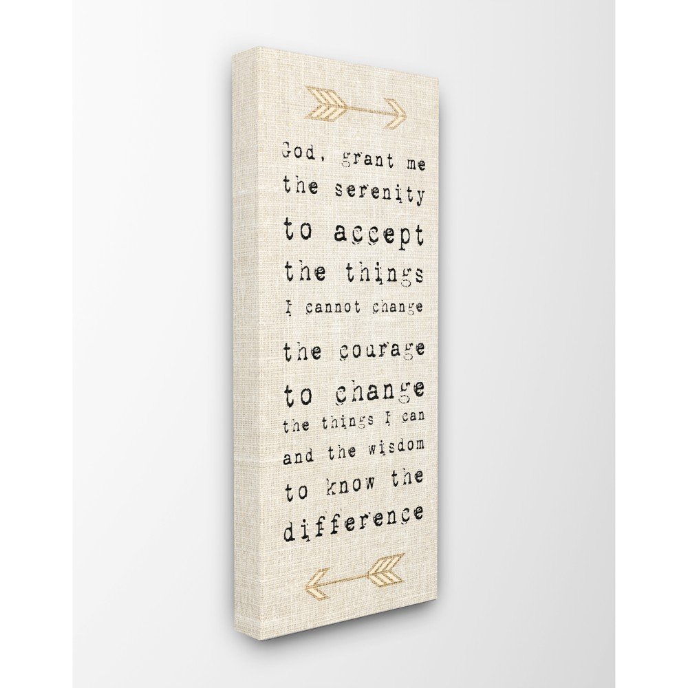 Stupell Industries Grant Me the Serenity Courage Wisdom Arrows Canvas Wall Art, 10 x 24, Multi-Color