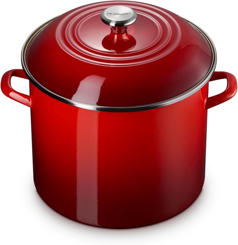 Le Creuset Enamel on Steel Traditional Stockpot, 16 qt., Cerise
