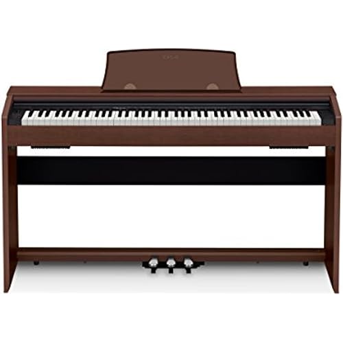 Casio Privia PX-770 – 88-Key Weighted Console Digital Piano | Tri-Sensor II Scaled Hammer Action Keys | AiR Sound Source, 19 Tones, Concert Play, 16W Stereo Speakers, USB-MIDI | Elegant Brown Cabinet