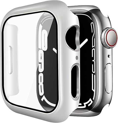 Funda impermeable compatible con Apple Watch Series 8Series 7 1.614 pulgadas 1.772 pulgadas protector de pantalla de vidrio templado integrado, para disponible en Yaxa Venezuela