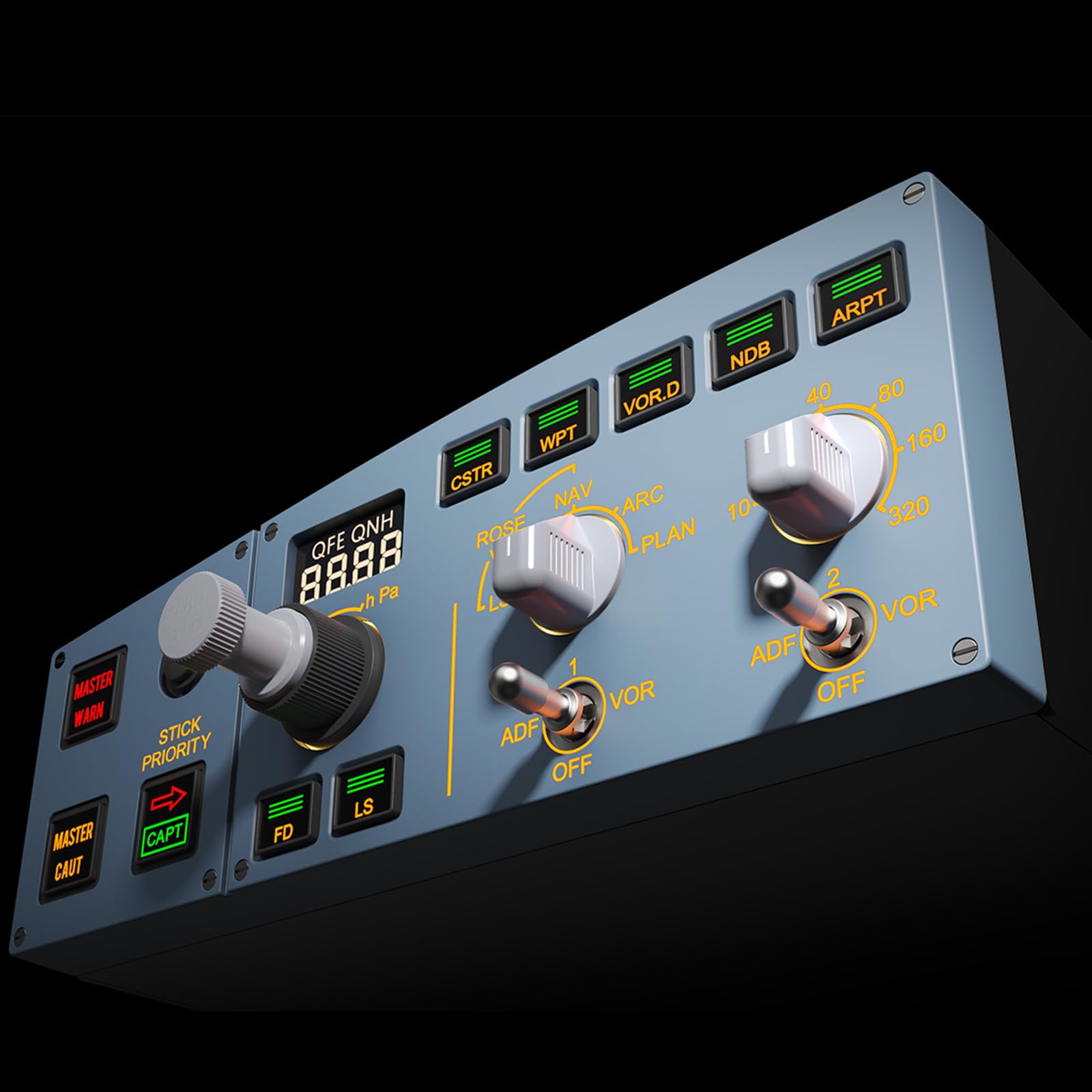 WINGFLEXSIM A320EFIS Elektronisches Fluginstrument System Flugsimulator Dual-Color LCD Warnpanel Plug-and-Play USB Konnektivität