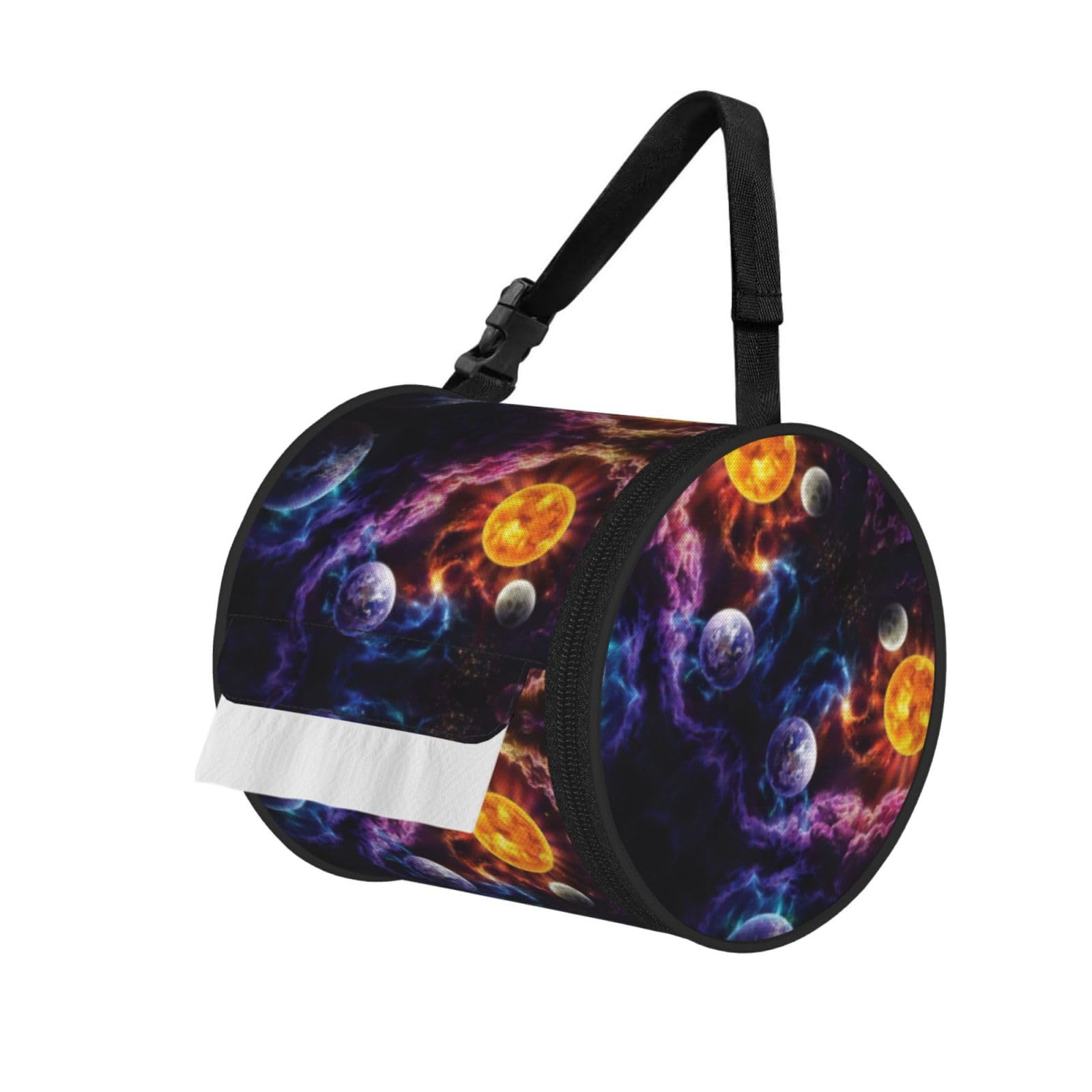 Planet Print Fashion Tissues Organizer Box, Hanging Tissue Holder For Purse Coins For Car Office Daily Outing