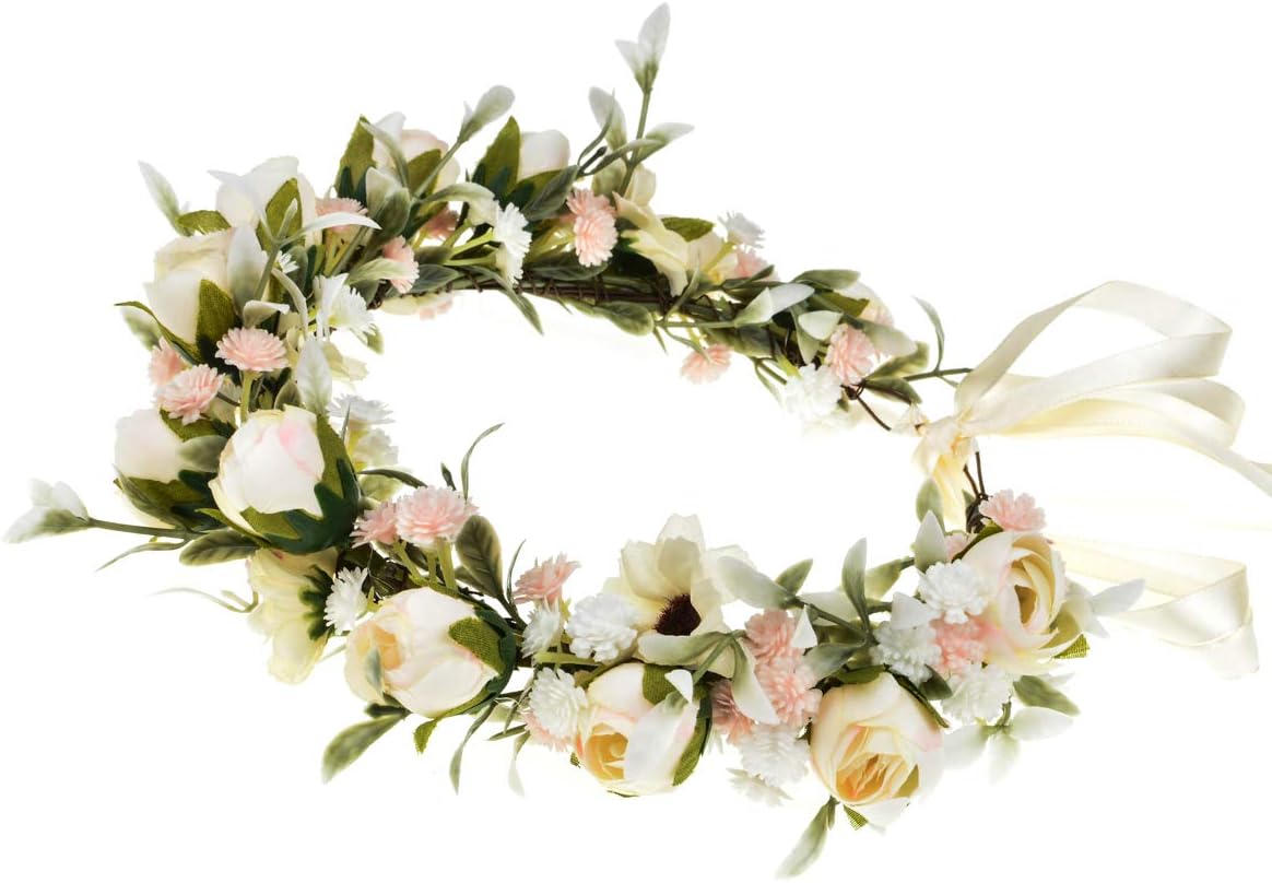 Floral Fall Camellia Flower Crown Rose Headpiece Wedding Bridal Flower Girl Halo Maternity Photo Props FL-03