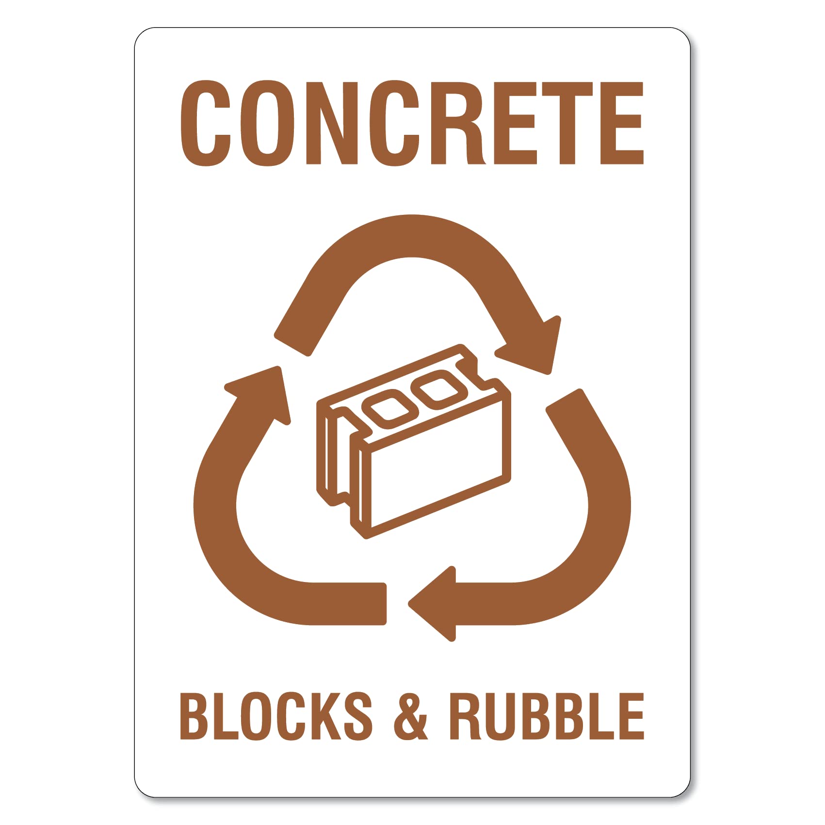 Construction Waste Sorting Guide Metal Notice Sign Engineering Site Reminder 8x12 Inch