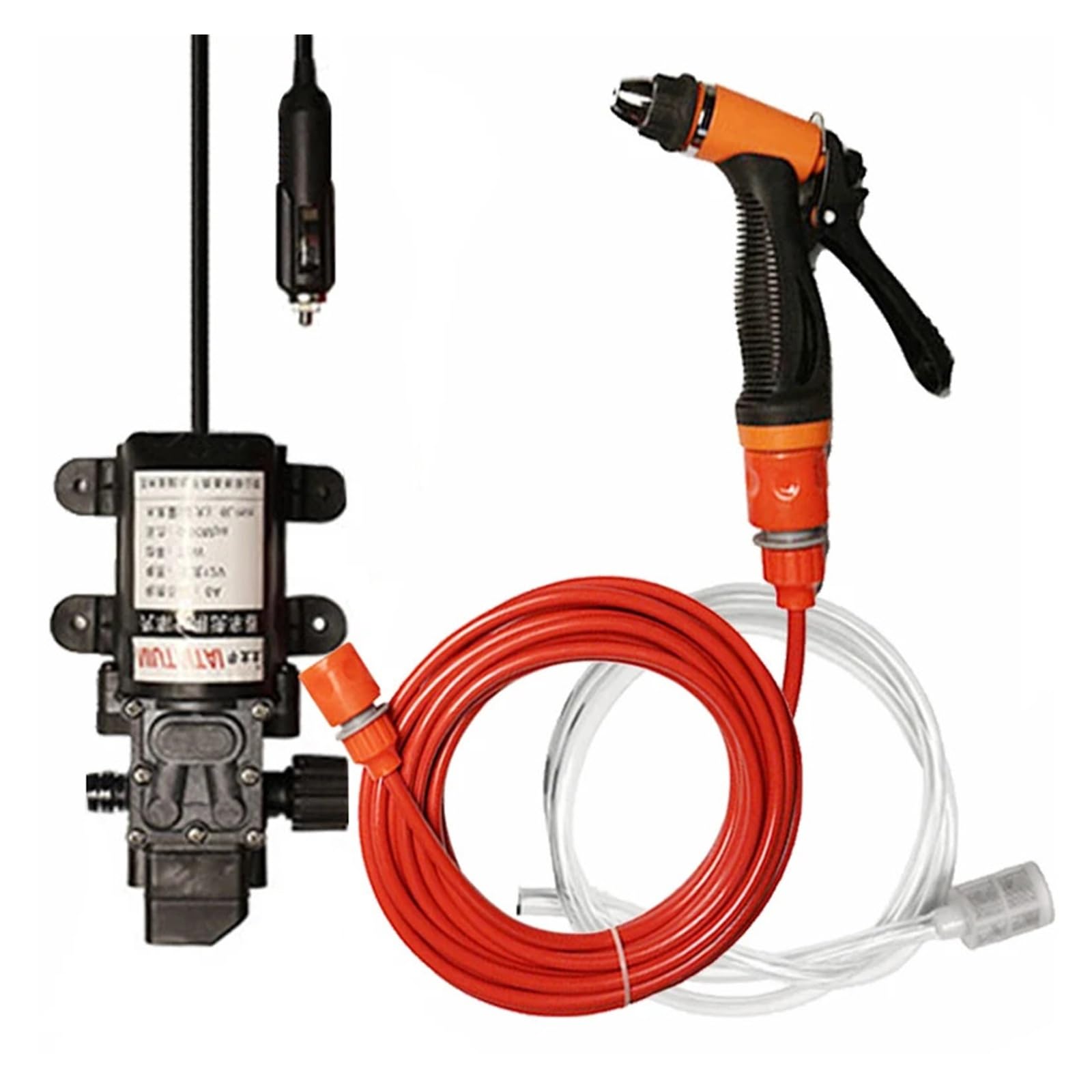 12V Tragbare Autowaschpistole mit Hochdruck-Sprühpumpe, Autowaschgerät, Autoreinigungsset for die Autowäsche und Autopflege, elektrisches Gerät