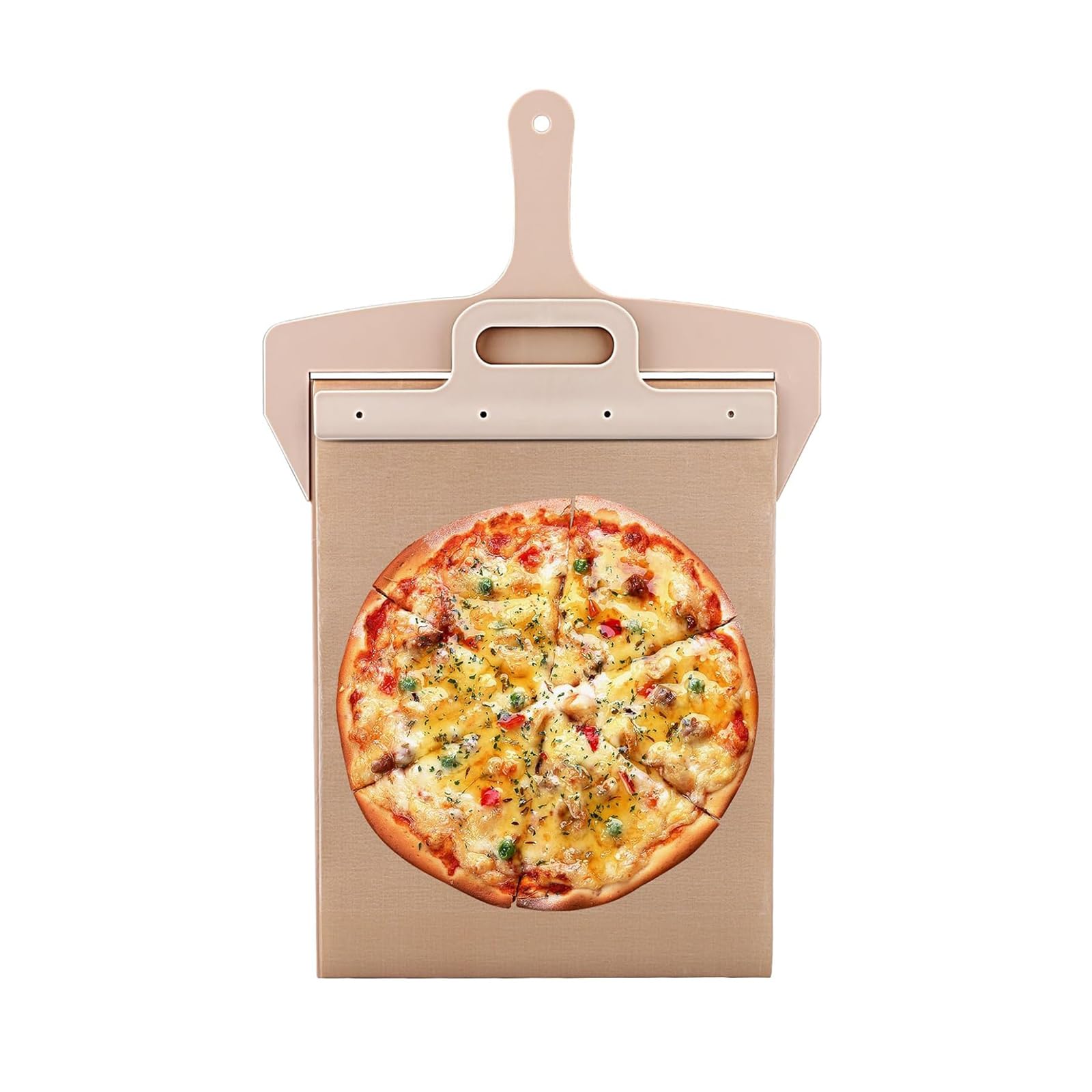 Pala per Pizza Scorrevole Sliding Pizza Peel, Pala Pizza Scorrevole, 30cm*58cm, Argento, Moderno