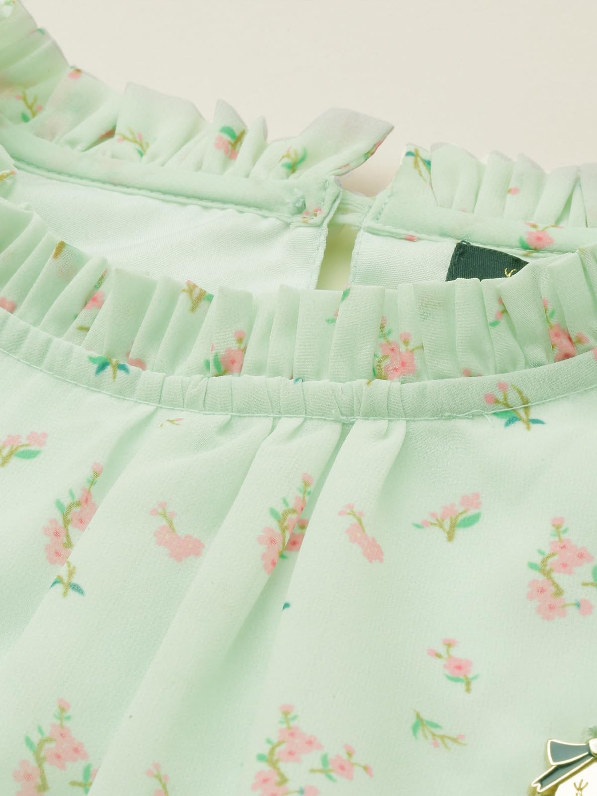 Girls Green Print Casual Top 2