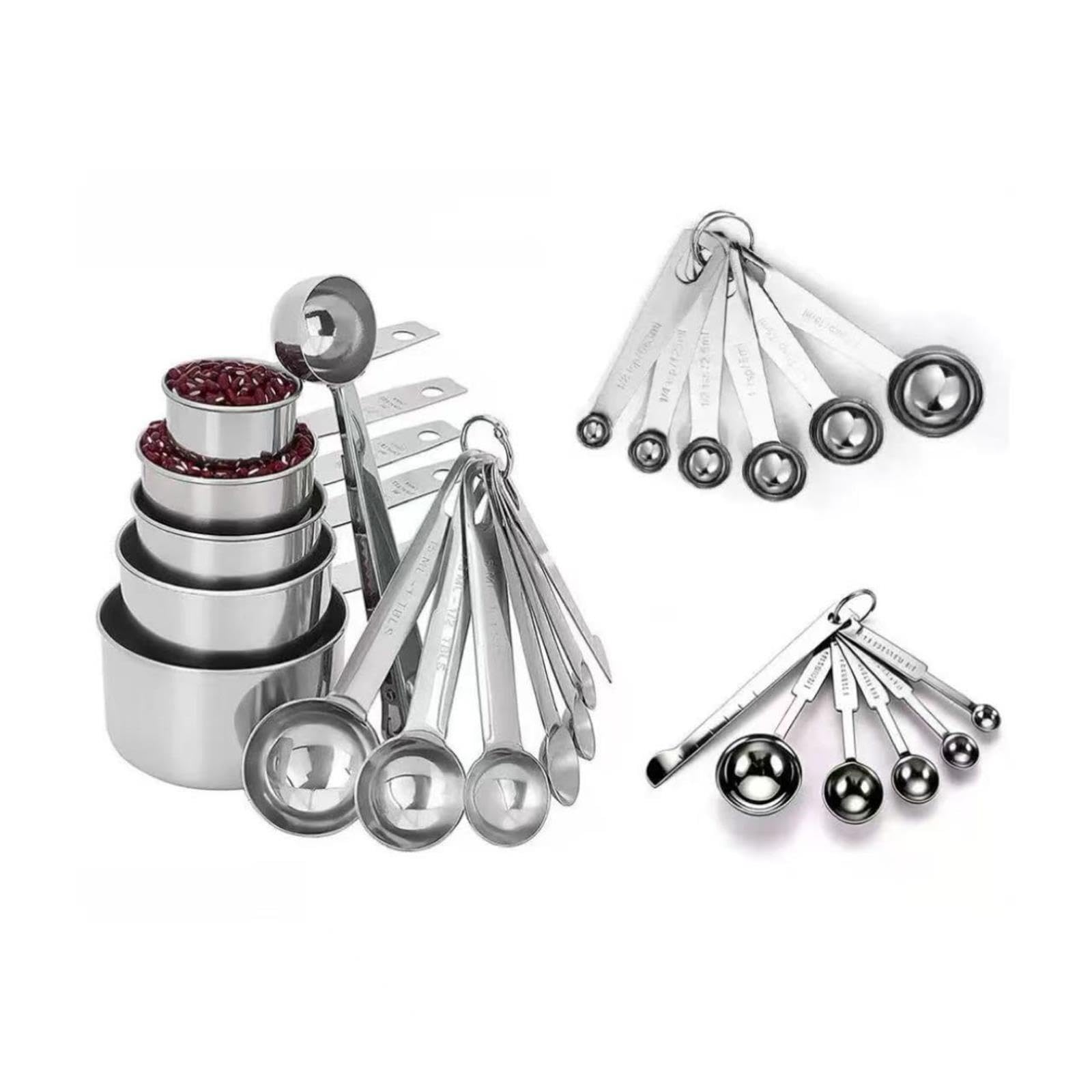 Set de 6 cucharas medidoras, herramientas de cocina de acero inoxidable