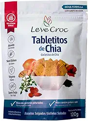Biscoito salgados sem glúten Leve Croc Tabletitos de Chia 120g