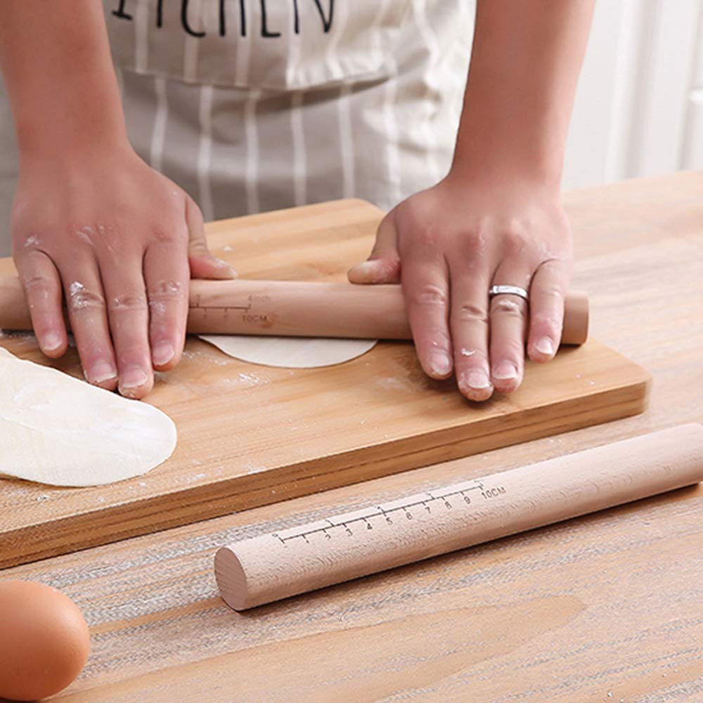 Rodillo francés de madera, rodillo cónico, rodillo de madera de primera calidad para hornear, pizza y masa, 9.8 pulgadas