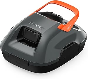 Gosvor Poolroboter Akku, 6600 LPH Effiziente Reinigung mit 90 Min Laufzeit, 3,4 KG Leicht Bodensauger, Einfach zu Bedienen & Warten, Poolsauger für Pools mit Flachem Boden bis zu 80㎡, Orange