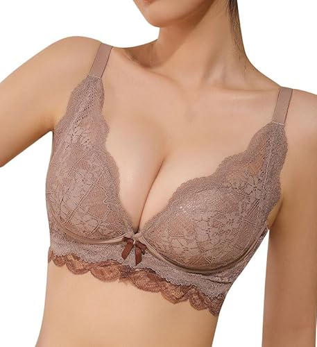 [Yimuaya] ブラジャー ノンワイヤー 盛りブラ バストアップ 美胸 ノンワイヤーブラ 柔らかい 谷間メイク 背中すっきり 補正ブラ 脇高 美乳ブラ 柔らかい 総レース ブラ レディースのサムネイル