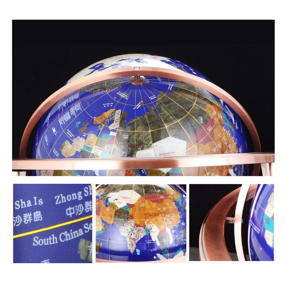 Amazon.co.jp: 地球儀 アンティークの宝石用原石の世界地図地球儀床 