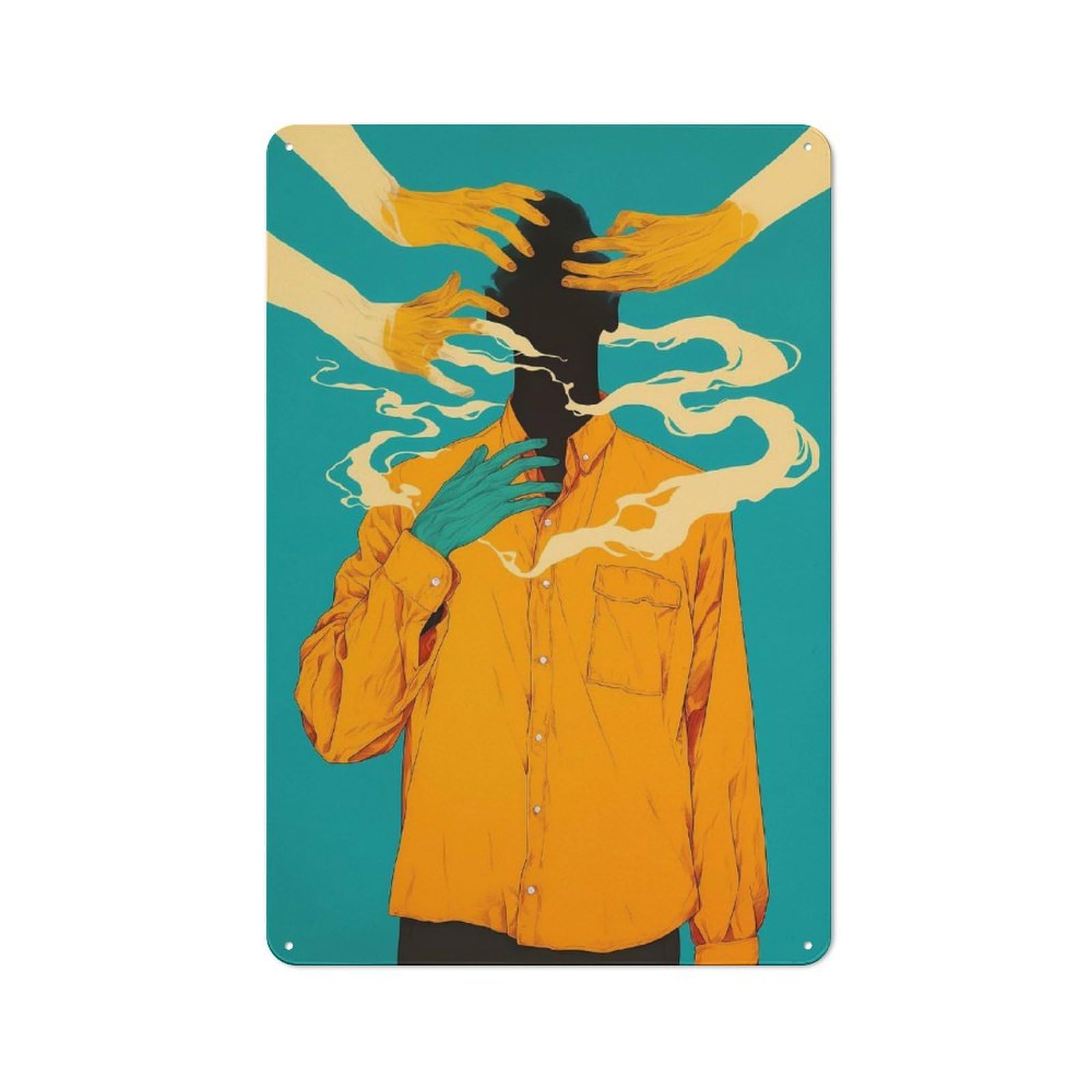 Abstract Mindfulness Retro Metal Sign 30x20cm for Garden Room Or Summerhouse, A Decorative Metal Sign for Garden Rooms And Summerhouses