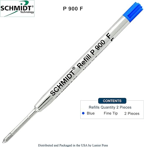 Miniatura 2 de SCHMIDT Paquete de 2  Recambio de bolígrafo estilo Parker de punta fina Blue-P900