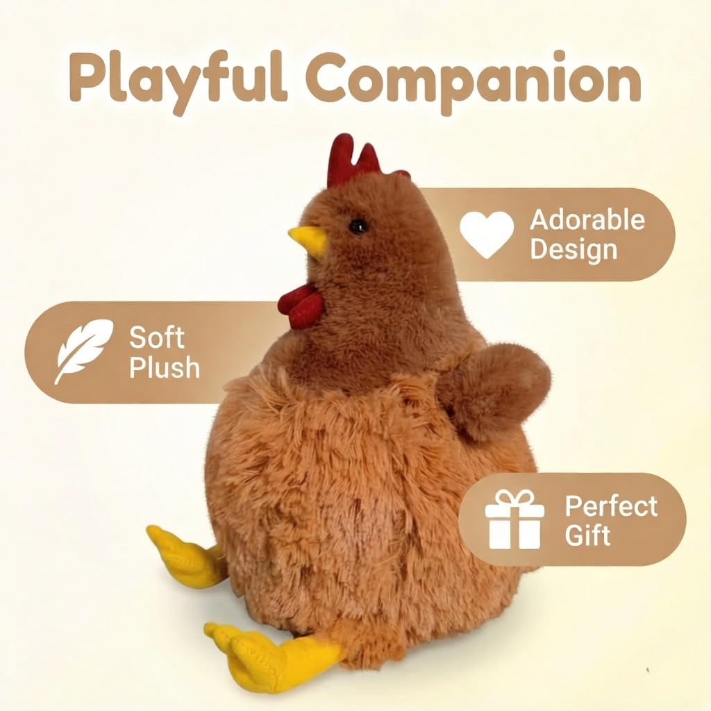 Cosiesnest Chicken Plush Toy, Realistic Stuffed Cute Chicken with Soft Short Pile Plush - Image 4