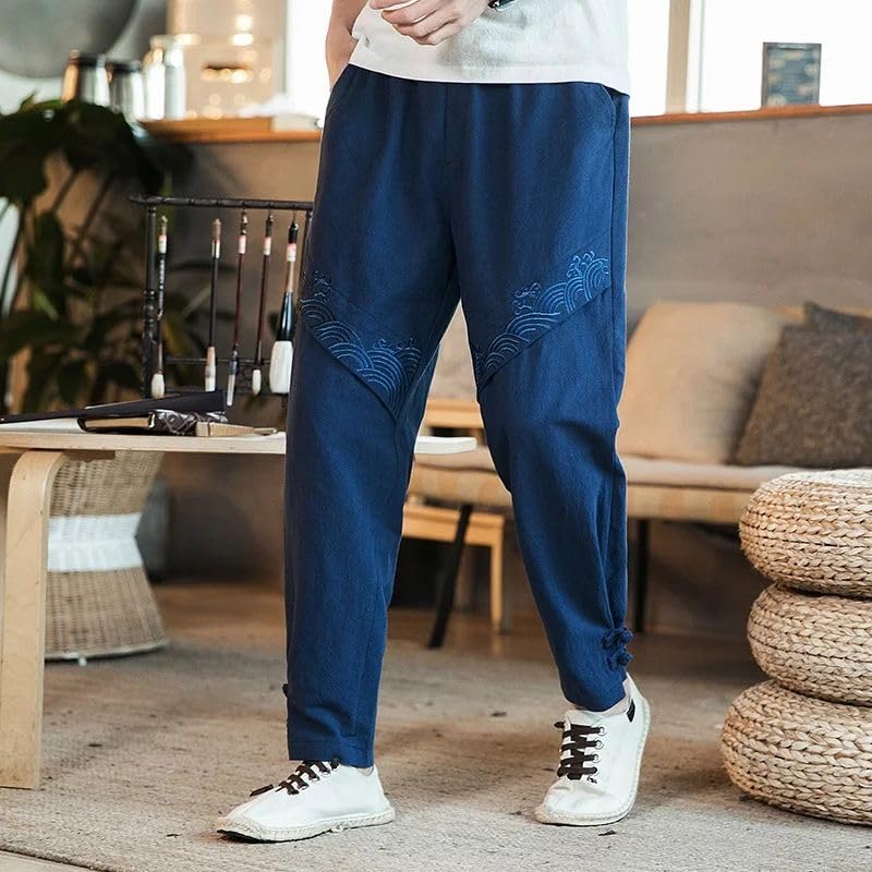 Pantalon sarouel d'été homme léger style chinois décontracté