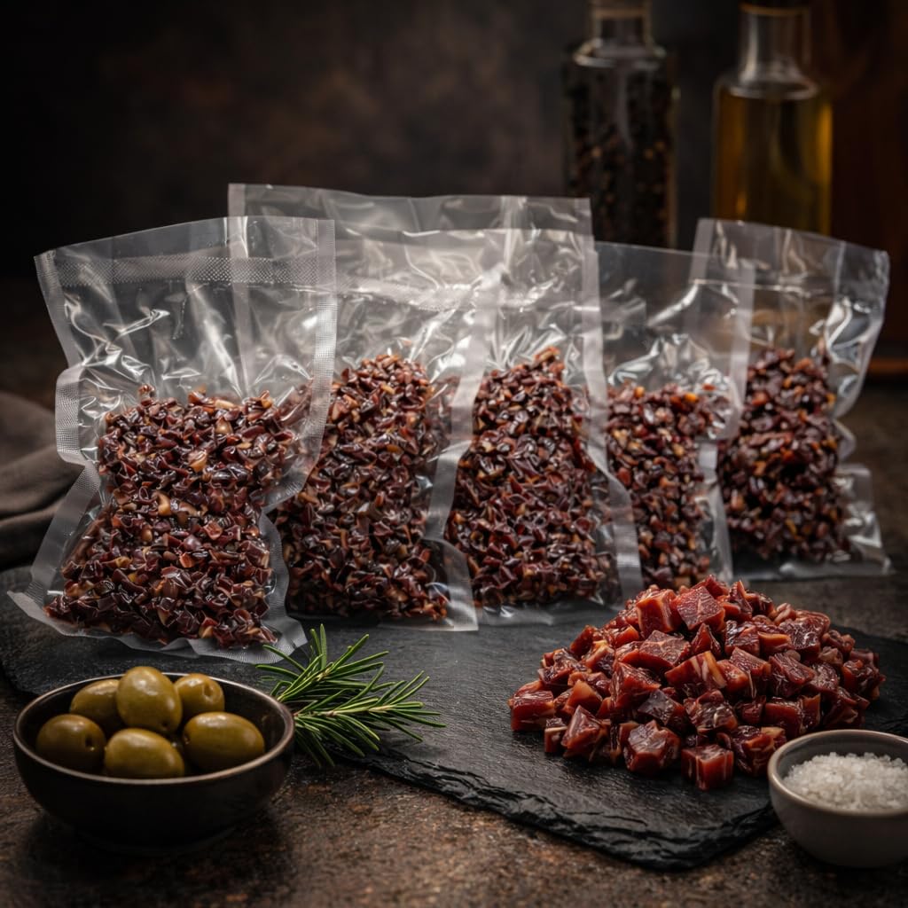 PACK 5 - Virutas Taquitos de Jamón Ibérico 100g Aprox. c/u | Sabor Intenso y Auténtico | Ideal para Cocinar, Tapas y Platos Gourmet | Formato Ahorro | 500g Aprox.