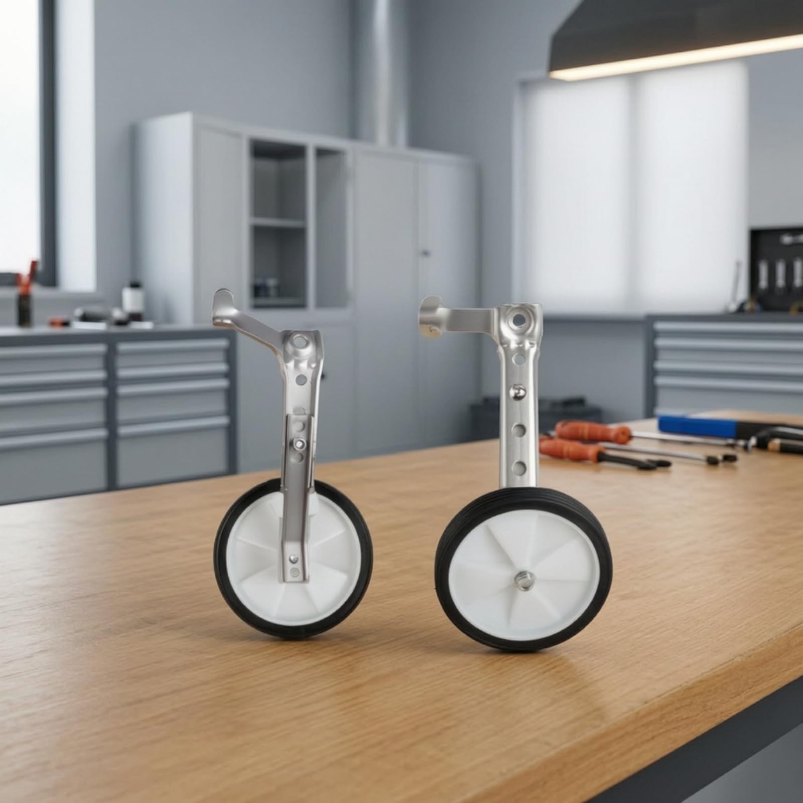 Ruedas de Entrenamiento para Bicicleta con Soportes Estabilizadores Kit Completo Accesorios de Montaje Material Metálico Resistente y Plástico