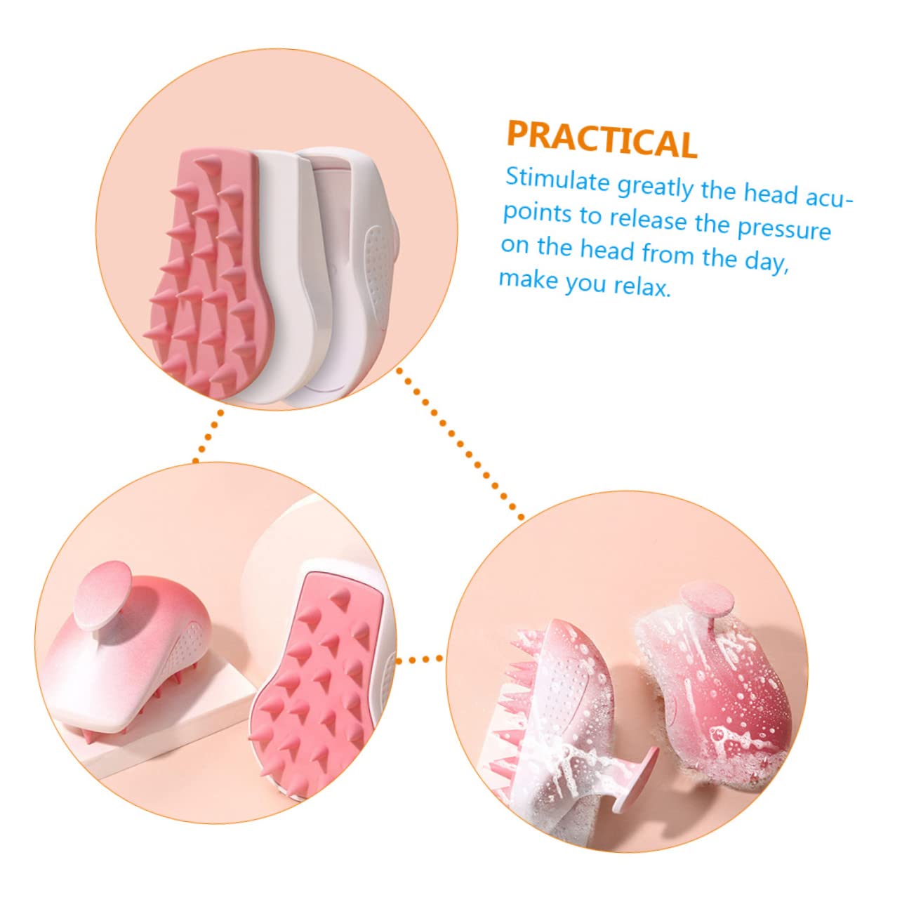 CALLARON 4stücke Kopfmassagebürste Für Effektives Haarwaschen Und Kopfhautmassage Tragbare Shampoo-bürste Ergonomisches Design Für Täglichen Gebrauch Fördert Die Blutzirkulation Und