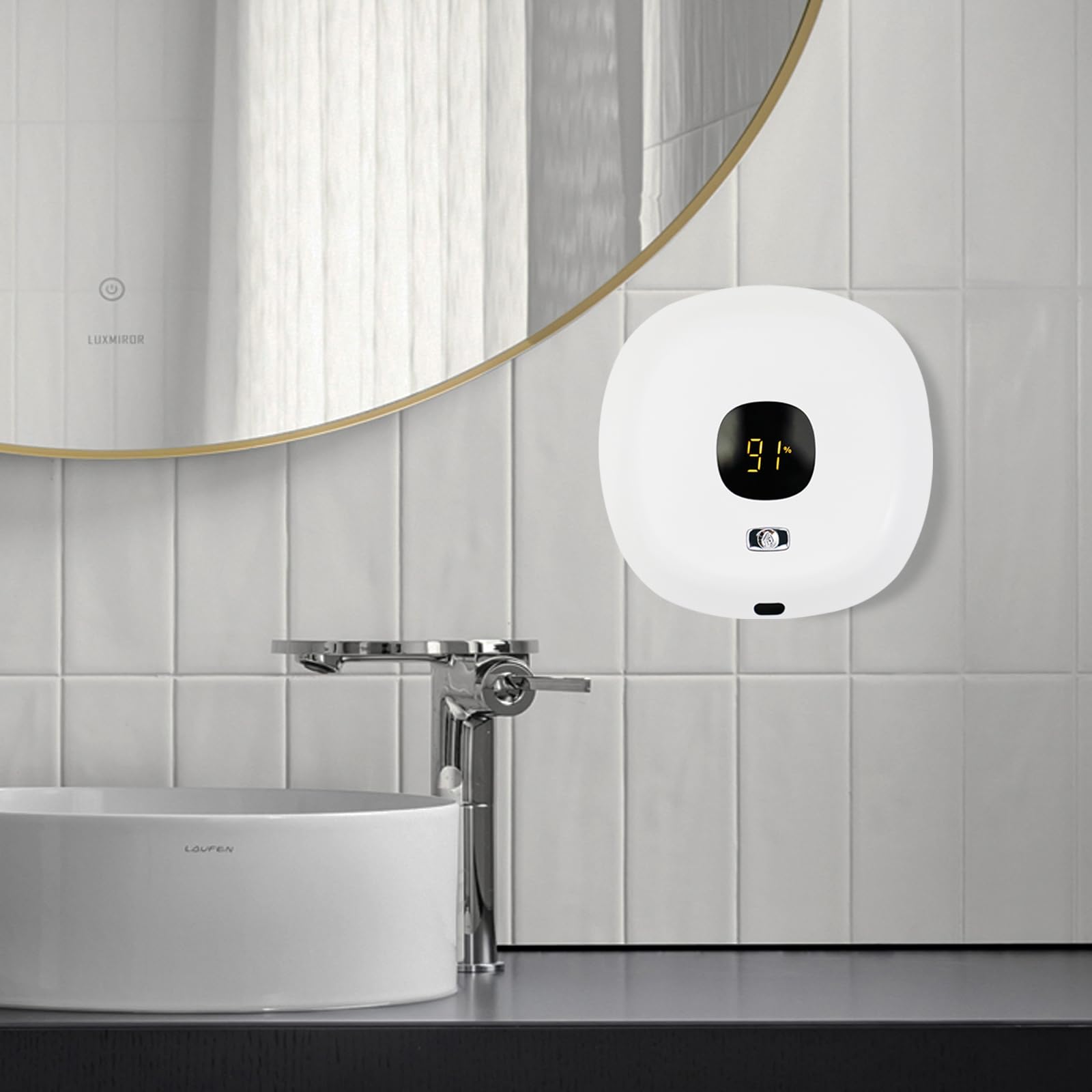 Distributore automatico di sapone in schiuma da 300 ml, distributore automatico di sapone, fissaggio a parete senza fori e ricaricabile, con sensore Soap Dispenser senza contatto