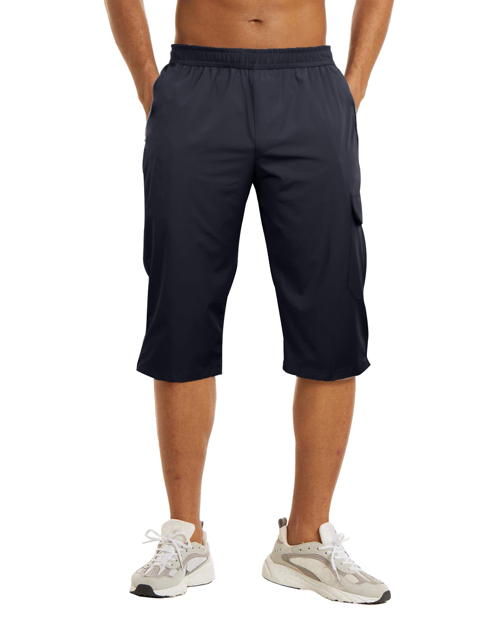 NANAMEEI Herren 3/4 Outdoorhose Schnelltrocknend Hiking Shorts Wanderhose Herren mit Reißverschlusstasche