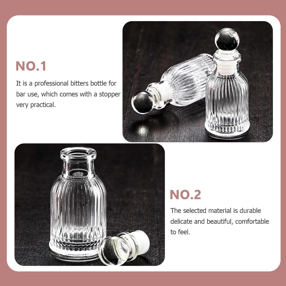 UPKOCH 1.35Oz Mini Glass Bitters Bottle with Airtight Stopper