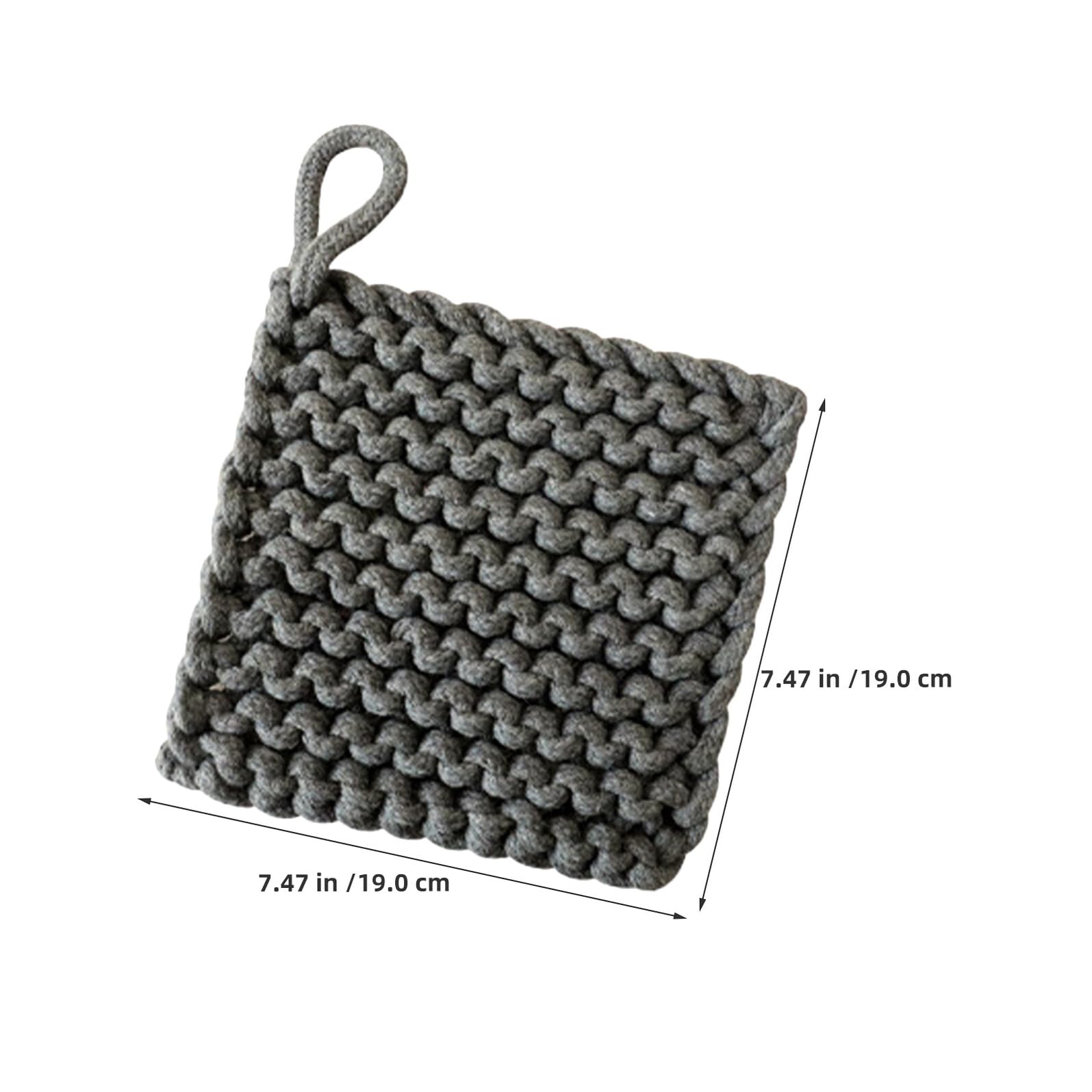Presine Quadrate Set di 3 Resistenti al Calore in Cotone Intrecciato Fatte a Mano e Stirabili e Protezione Teiere per Cucina