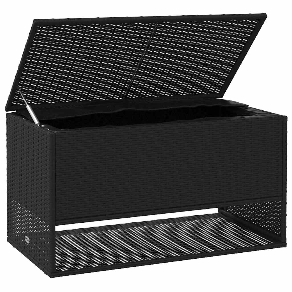 Gecheer Scatola per Cuscini da Esterno, Contenitore di stoccaggio con Coperchio a Molla, 100x55x55,5 cm, Rattan PE e Acciaio Verniciato, per Arredamento Giardino e terrazzo