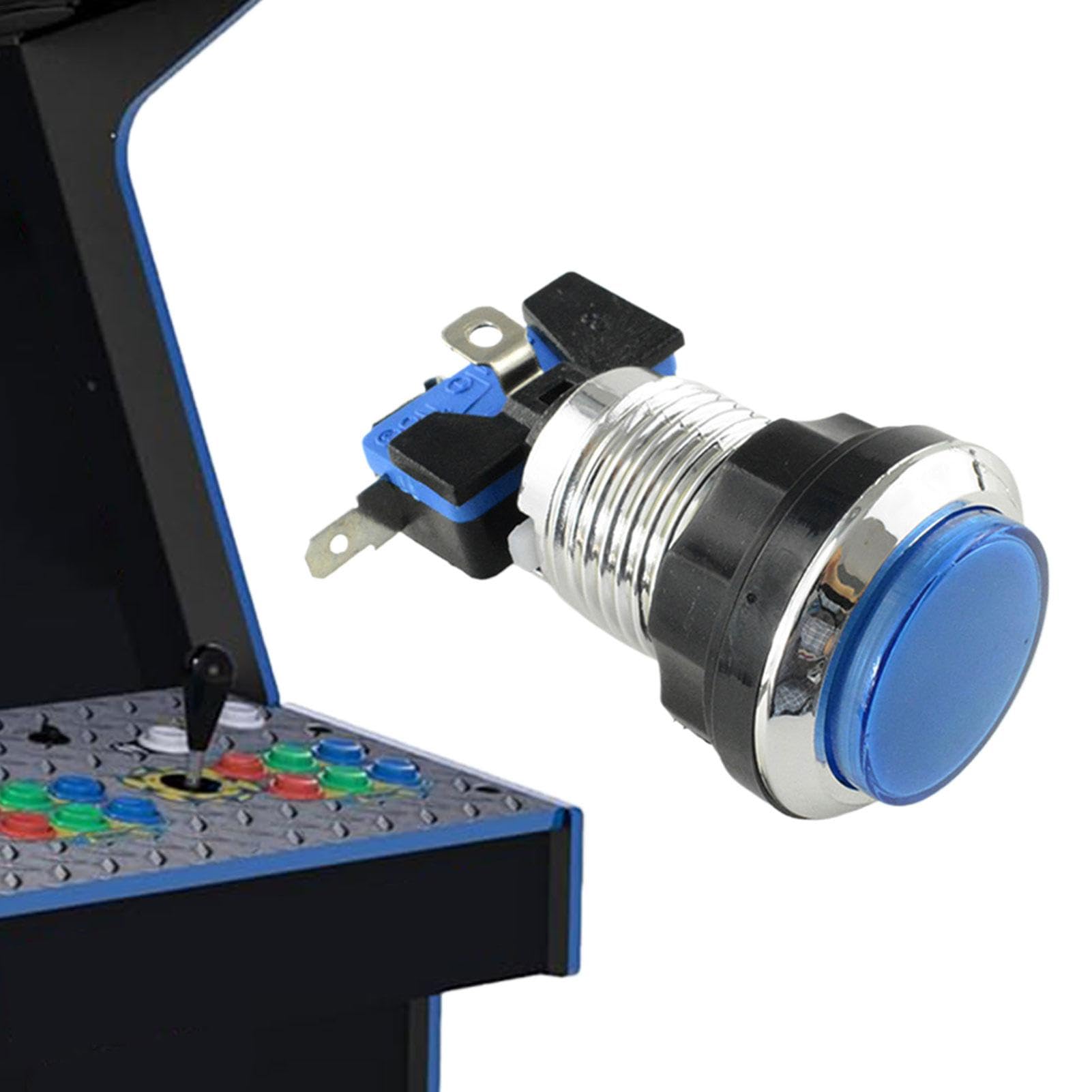 Bouton De Console De Jeu D'arcade, Bouton-Poussoir à LED Arcade LED | Petit Bouton Rond Pour La Machine D'arcade | Accessoire De Jeu élevé Transparent