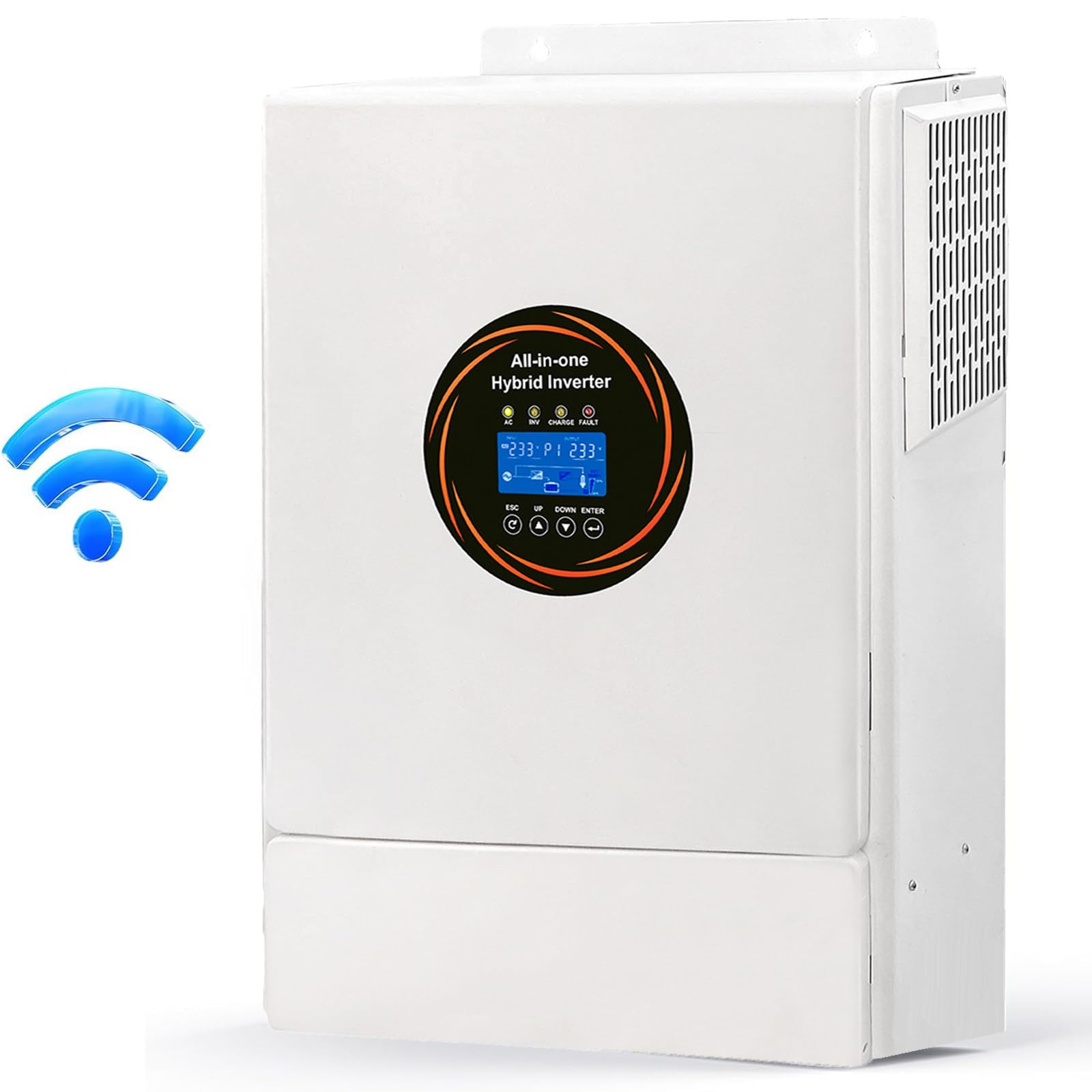 5500W Włącz/wyłącz Sieć Solar Hybrid Inverter Wbudowany 100A Kontroler ładowania DC 48V do AC 220V Czysta Fala Sinusoidalna Inwerter do Domowego Magazynowania Energii RV Shed Off-Grid