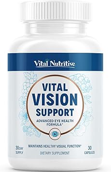 Vital Vision Support Eye Health Supplement with Vitamin A, Lutein, Beta Carotene & Antioxidants Eye Vitamins Support Hydration & Oxidative Stress -30 Days Serving