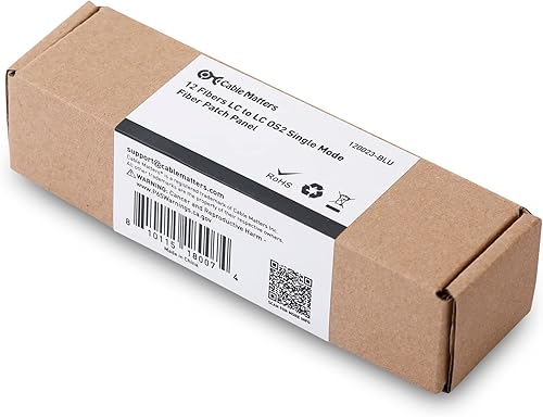 Miniatura 2 de Cable Matters Panel de conexión de fibra de modo único LC a LC OS2 de 12 fibras con 6 adaptadores de fibra óptica dúplex LCLC UPC - Compatible con