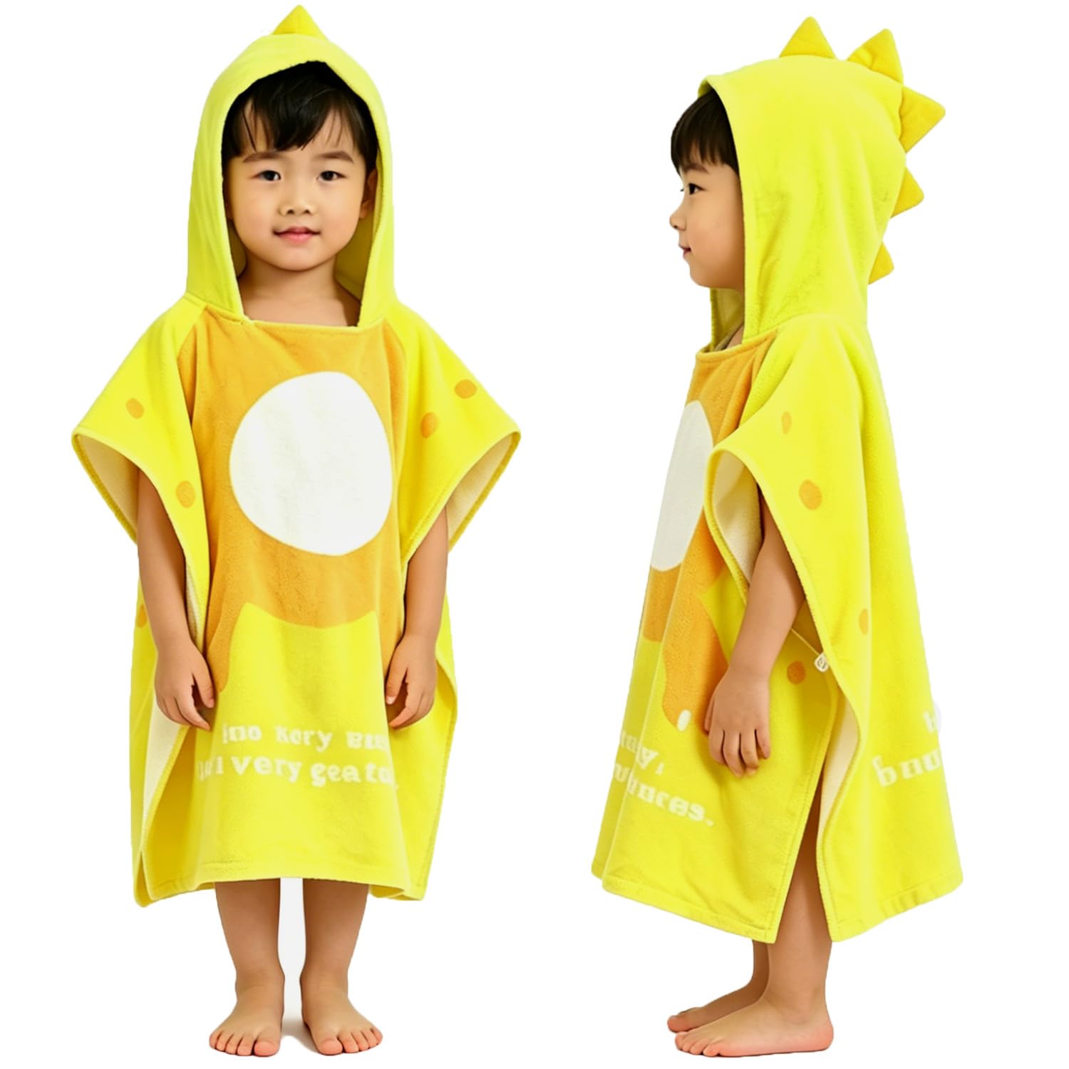 Hilmocho Kids Hooded Beach Towel Poncho Children Bath Towel Bathrobe Animal Cotton Swimming Pool Shower Towel for Boys Girls