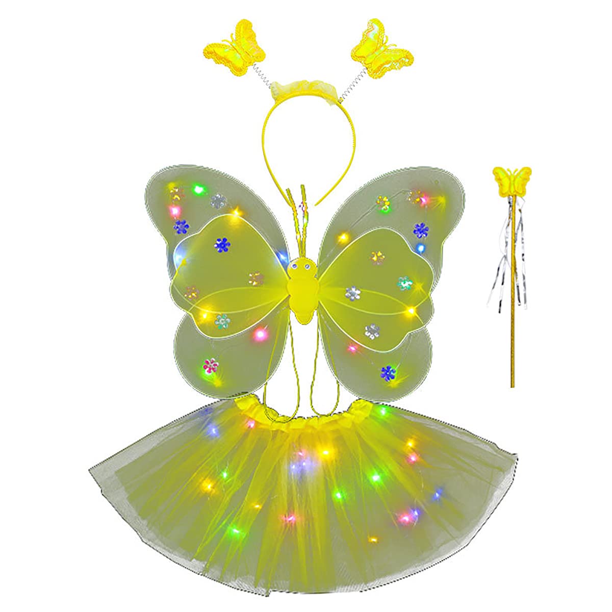 YUPPIN Plastic Butterfly Fairy Wings with Dress Set for Baby Girls (Yellow, 3-7 Years) (B09GLTMBW3) Amazon Price History, Amazon Price Tracker