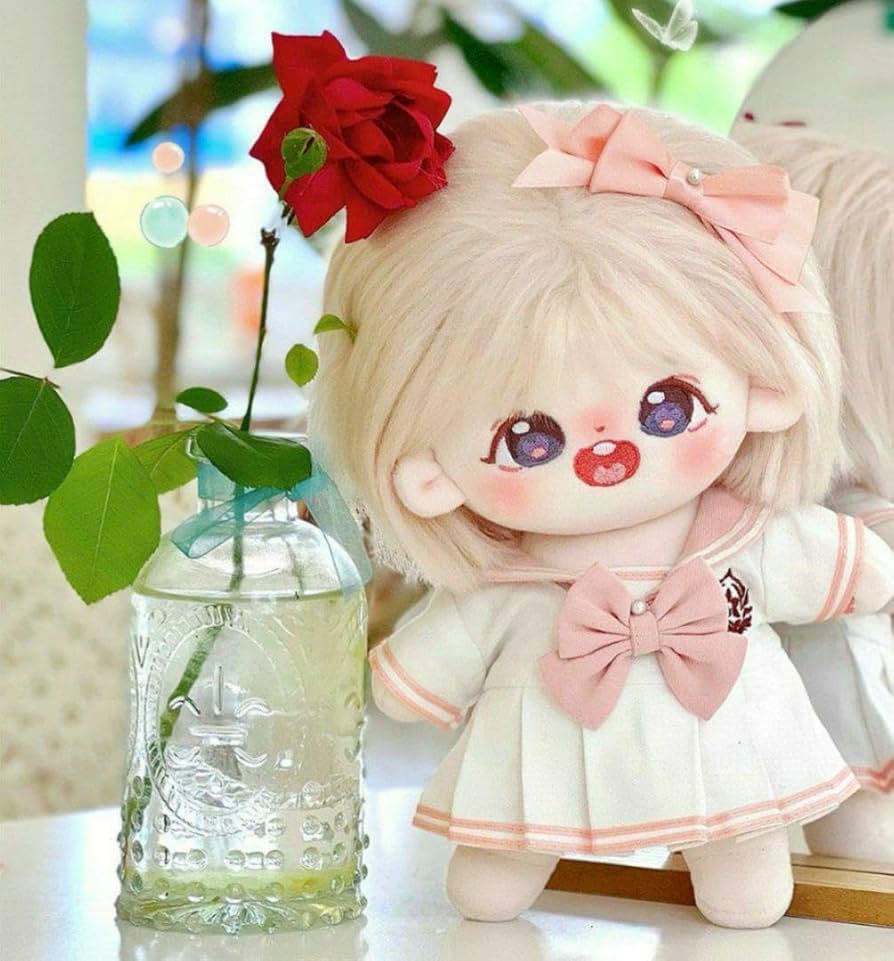 Amazon.co.jp: 20cm ぬいぐるみ 服 制服 白×ピンク セーラー服