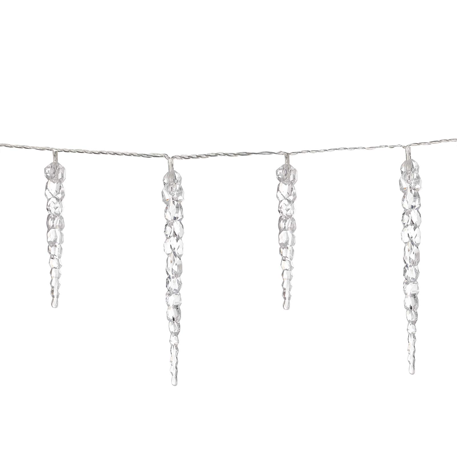 MONZANA® Guirlande lumineuse stalactites 40 LED Blanc Télécommande Minuterie 8 modes Illumination Extérieur décoration noël