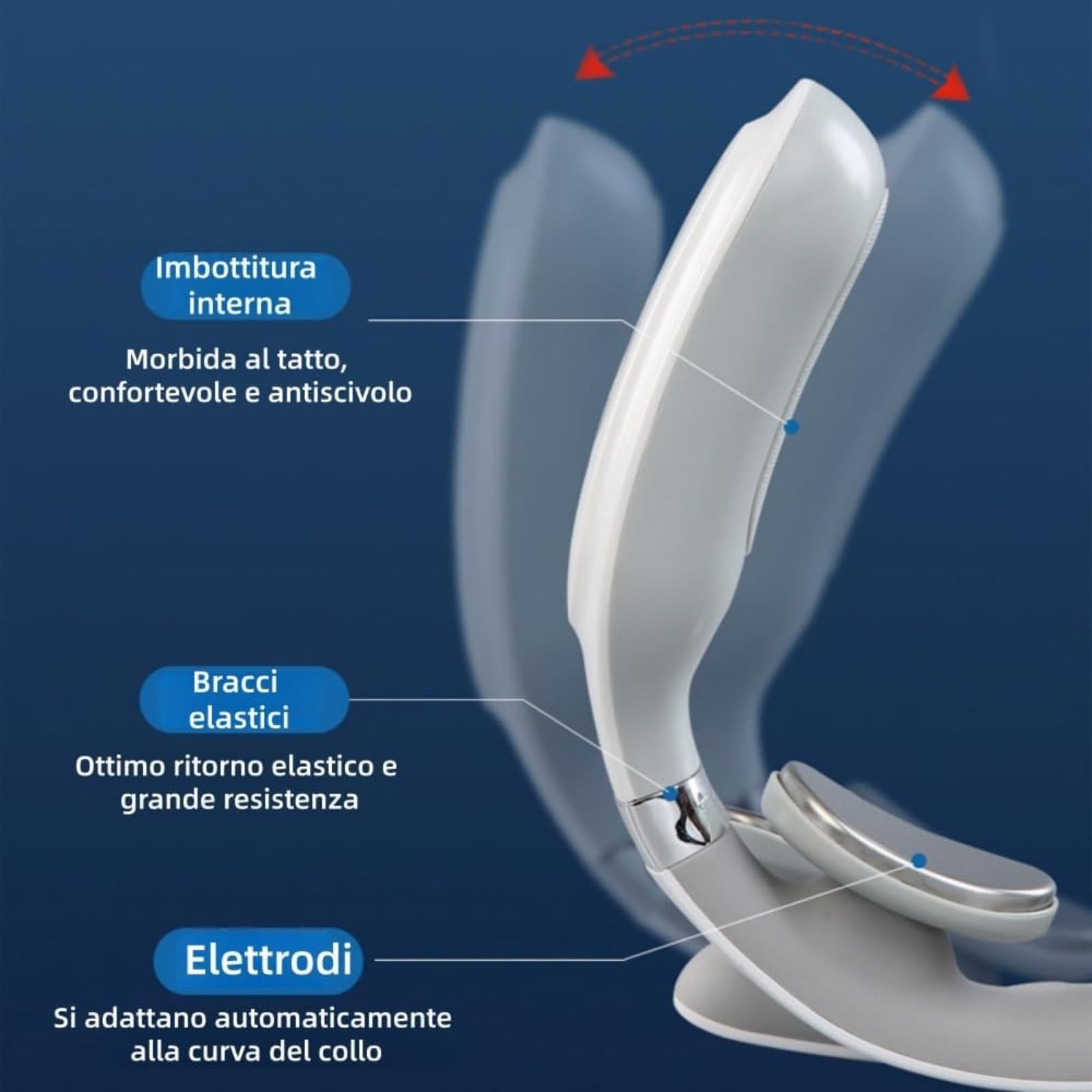 Vertaline Cervirest Massaggiatore Elettrico Cervicale Collo - 4 Teste, Ricarica USB, Riscaldamento, per Domestico, Ufficio