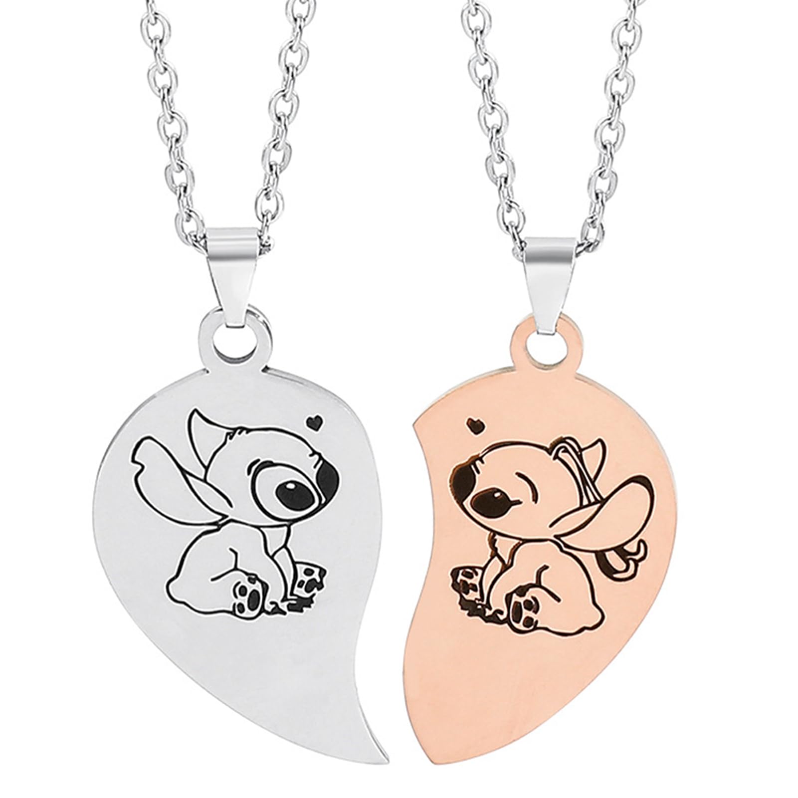 Collares Stitch,Lilo y Stitch Collares Niña , Stitch Regalos Joyería Collares Acero Inoxidable para Cumpleaños de Niñas