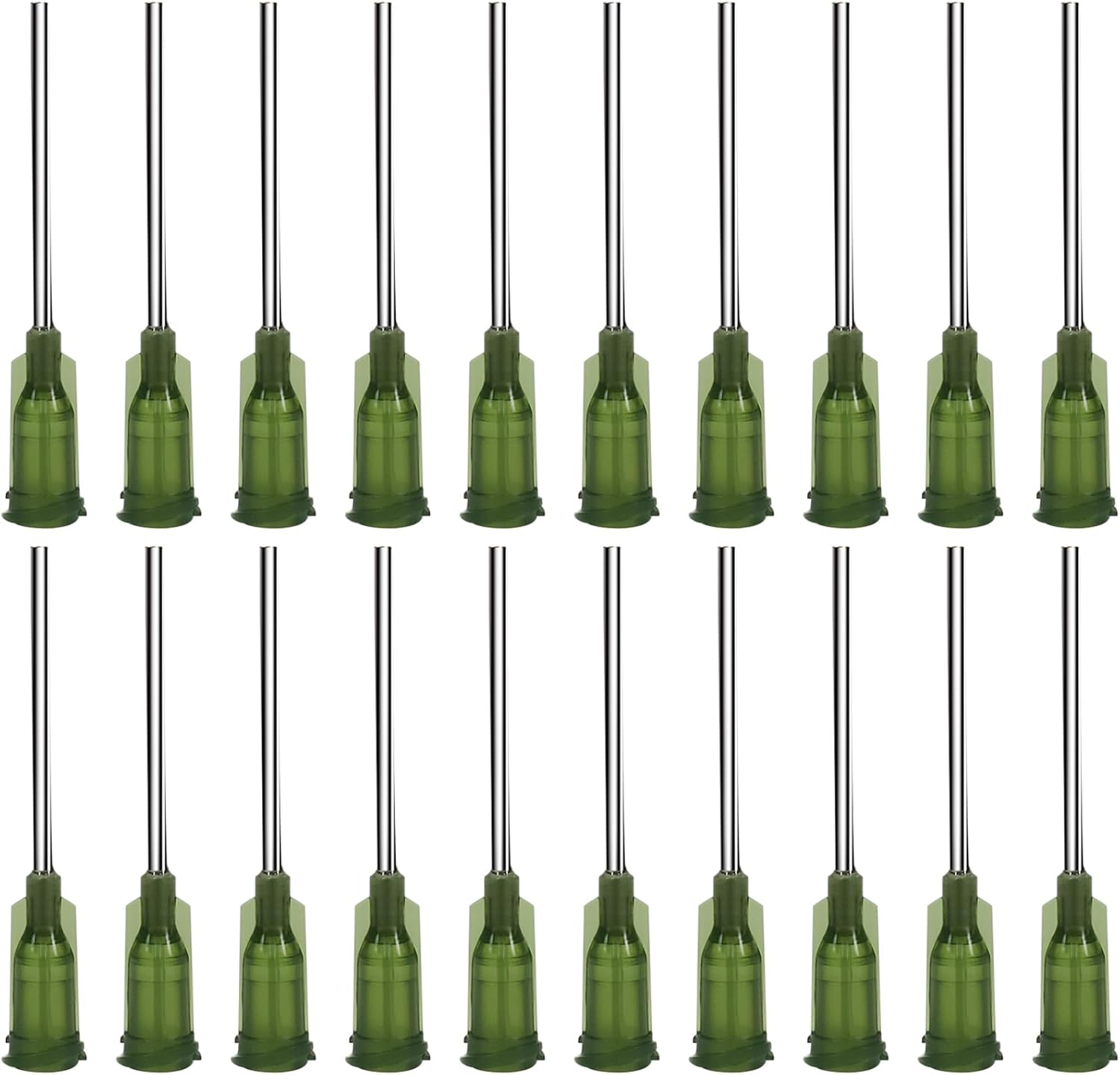 Shintop Dispensing Needle, 1.5 Inch 14G Blunt Tip Syringe Needles with Luer Lock for Refilling Liquid, Inks and Syringes (Pack of 100, Olive Green)