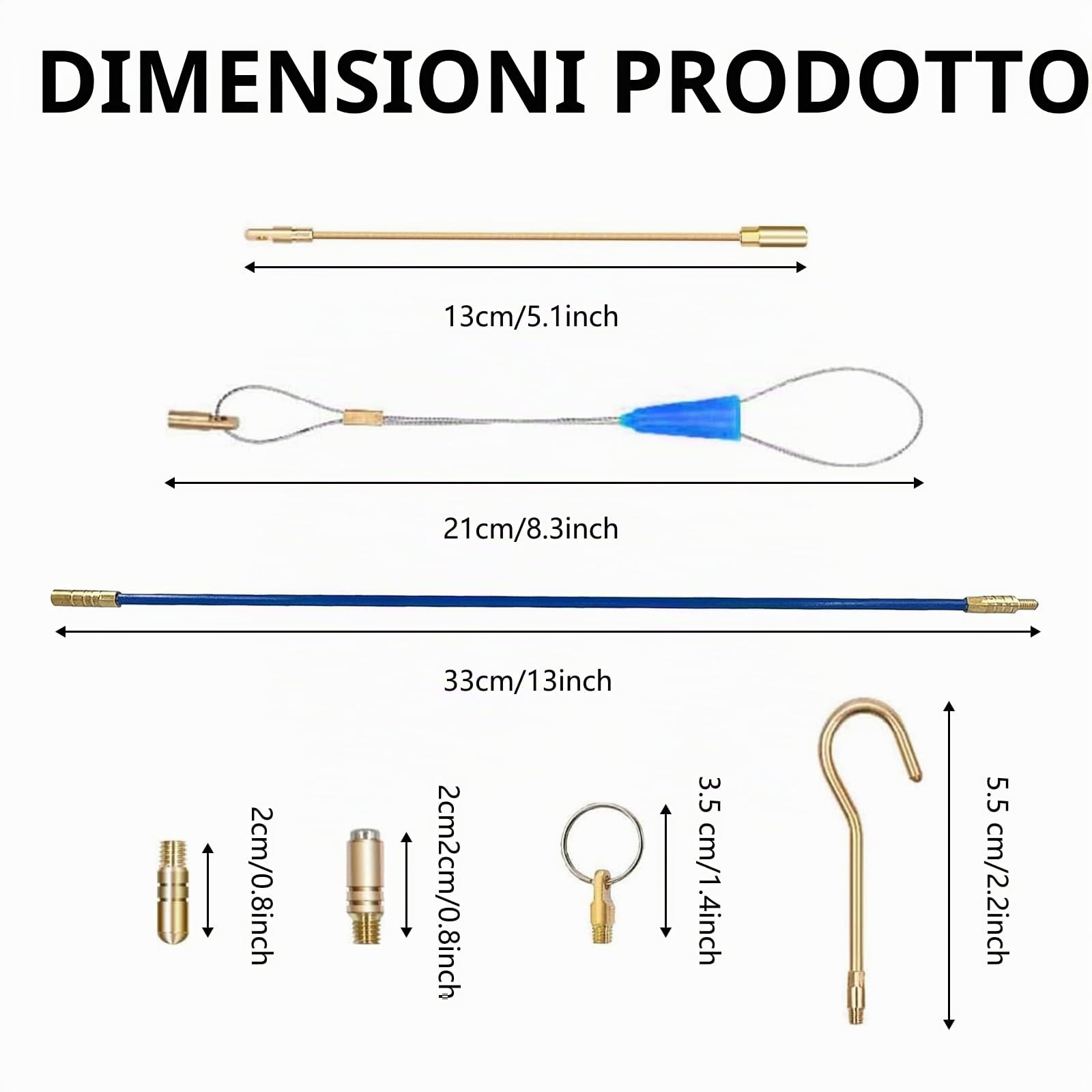 Sonda Passacavi 33CM, 20 Pezzi Sonda Tiracavi con Molla di Guida, Sonda Elettricista Professionale Fibra di Vetro Flessibili con Accessori, Aste Tiracavi in Fibra di Vetro
